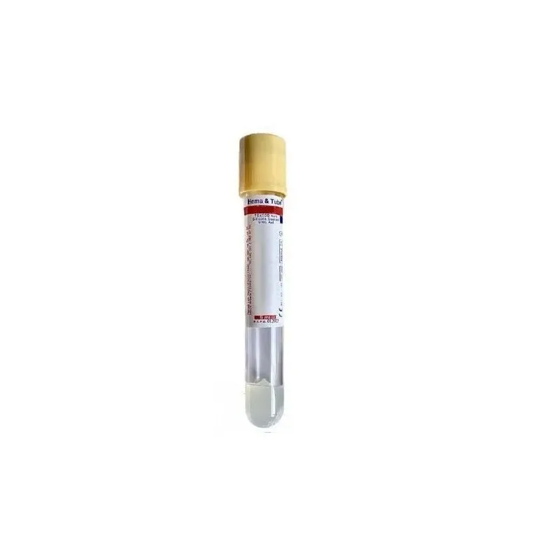 Vakuumversiegelte Tube 9 ml, mit Gel gefüllt, gelber Deckel (1 Stück)