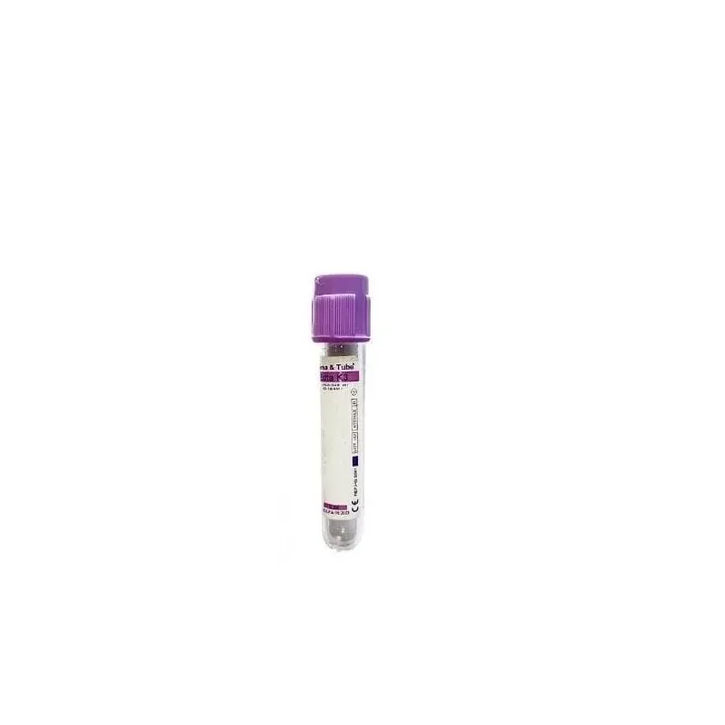 Vakuumla möhürlənmiş tüp. 3 ml. Tərkibində K3 EDTA var. Bənövşəyi qapaq (1 ədəd)