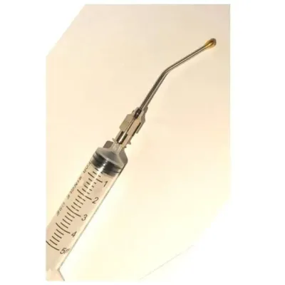 Kuş Besleme Enjektörü. Plastik. 5 ml + 15G Çelik Kanül. Eğri