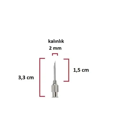 Farm & Veterinary: Celik Syringe Needle (14Gx5/8) 2 mm cap, 1.5 cm uzunluk