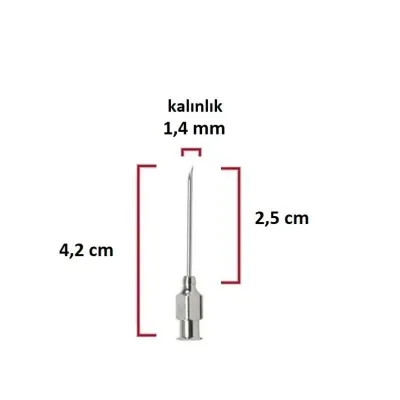 Polad Şpris İynəsi (17Gx1) 1.4 mm diametrli 2.5 sm uzunluqlu – KRUUSE