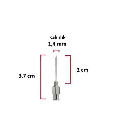Kruuse Çelik Enjektör İğnesi (17Gx3/4) 1.4 mm çap, 2 cm uzunluk