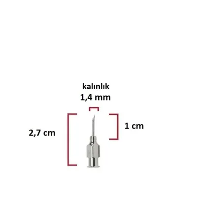 HSW Çelik Enjektör İğnesi (17Gx3/8) 1.4 mm çap, 1 cm uzunluk