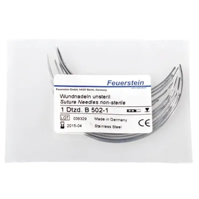 Feuerstein Veteriner Sütür İğnesi. Spring Eye. 3/8. Keskin. 75 mm (12 Adet)