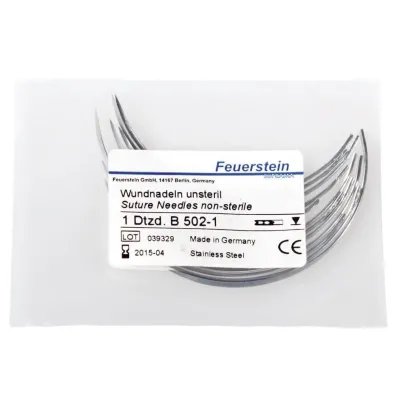 Feuerstein Veteriner Sütür İğnesi. Spring Eye. 3/8. Keskin. 65 mm (12 Adet)