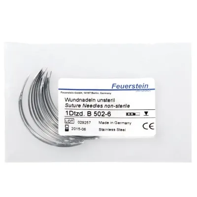Feuerstein Veteriner Sütür İğnesi. Spring Eye. 3/8. Keskin. 60 mm (12 Adet)