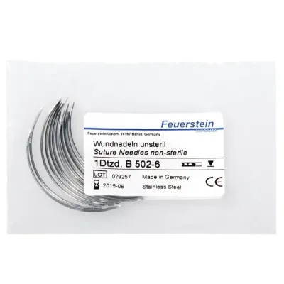 Feuerstein Veteriner Sütür İğnesi. Spring Eye. 3/8. Keskin. 50 mm (12 Adet)