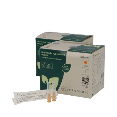 Farm & Veterinary: Syringe Needle (25G x 5/8) 0.5x16 mm (100 Pieces) Orange