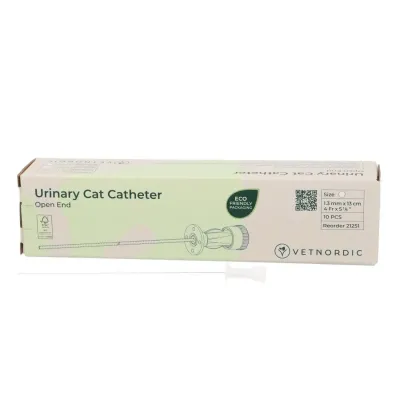 Vetnordic Steril Kedi İdrar Sondası. 1.3x130 mm. Mandrensiz (10'lu Paket)