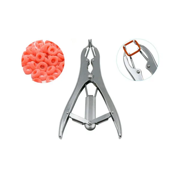 Metall-Elastomerzange + 50 Gummibänder