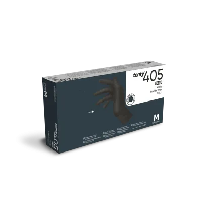 Tenty 405 Əlavə Nitril Əlcəklər. Qara. Tozsuz (100 ədəd) – 