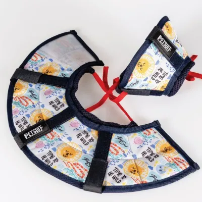 Farm & Veterinary: Textile Elizabeth Collar 7,5 cm. Patterned. Washable