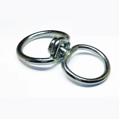 Swivel ring, 7 mm galvanized chain link fitting.