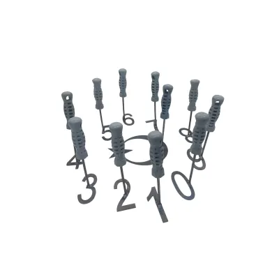 Small livestock herd management PVC handle number stamp set, 8 cm, with crescent moon and star.