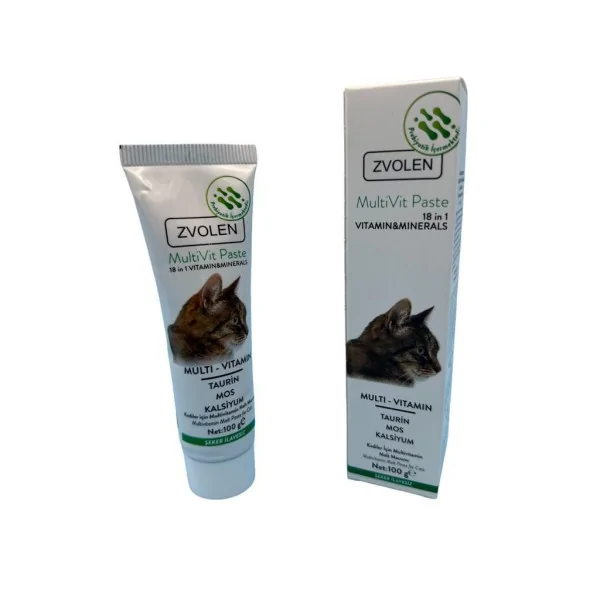 Zvolen MultiVit Taurin ve Kalsiyum Multivitamin Kedi Macunu 100 ML