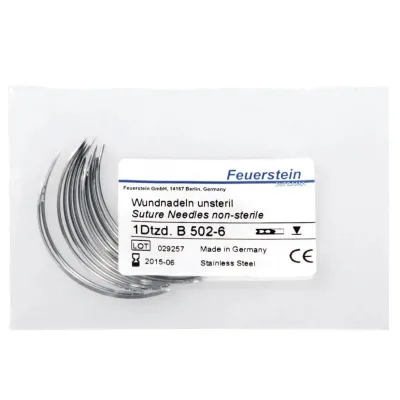 Feuerstein Spring Eye 3/8 iti 50 mm cərrahi tikiş iynəsi, 12 ədəd.