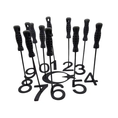 PVC Dəstəkli Qoyun Nömrələmə Möhürü Dəsti 12 sm (Ulduz və Aypara) – Farmena