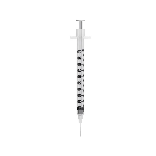 100 x 1 kub santimetrlik insulin şprisləri
