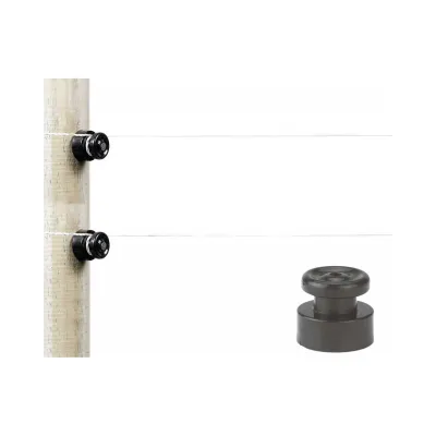 Nail insulator set of 100, a high-strength nail insulator set used to insulate wires from posts in electric fence systems.