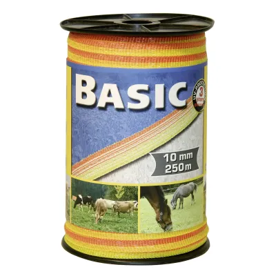 Premium 10 mm electric fence tape, 250 meter roll of fence strip.