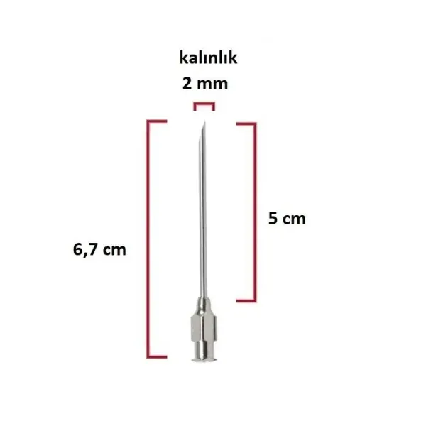 Steel Syringe Needle (14Gx2) 2 mm diameter, 5 cm length