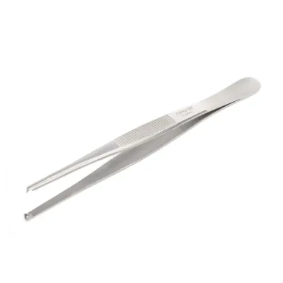  Paslanmaz çelik standart doku penseti 14.5 cm 5.7 1x2 dişli klinik el aleti