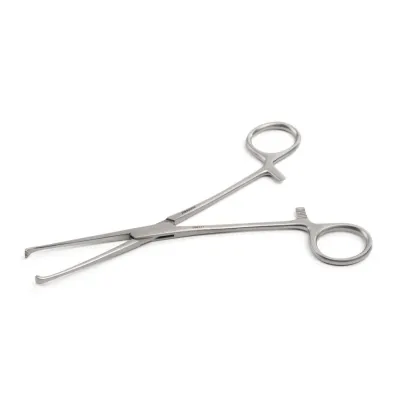 Stainless steel Allis forceps, 18 cm, 7.1 mm, 5x6 toothed, clinical surgical instrument.