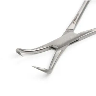 Backhaus model 9 cm 3.5 veterinary surgical drape fixation forceps.