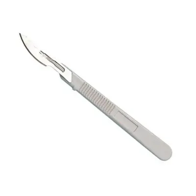 Self-handled disposable plastic scalpel No. 22 ready-to-use surgical blade
