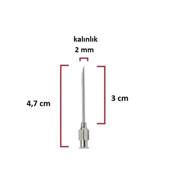 Steel Syringe Needle (14Gx1¼) 2 mm diameter, 3 cm length