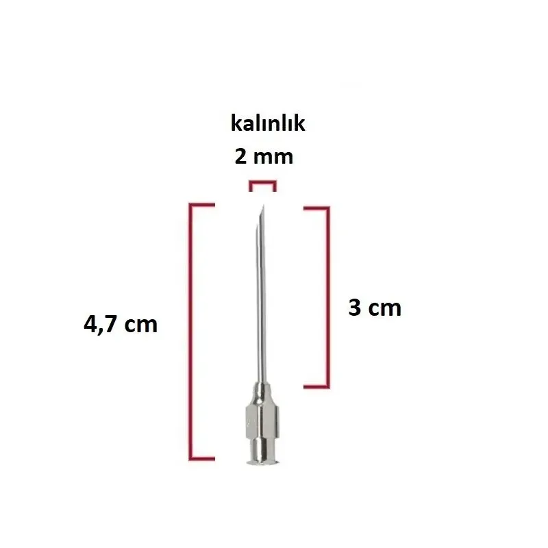 Polad Şpris İynəsi (14Gx1¼) 2 mm diametrdə 3 sm uzunluqda