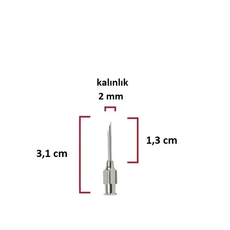 Steel Syringe Needle (14Gx1/2"), 2 mm diameter, 13 cm length