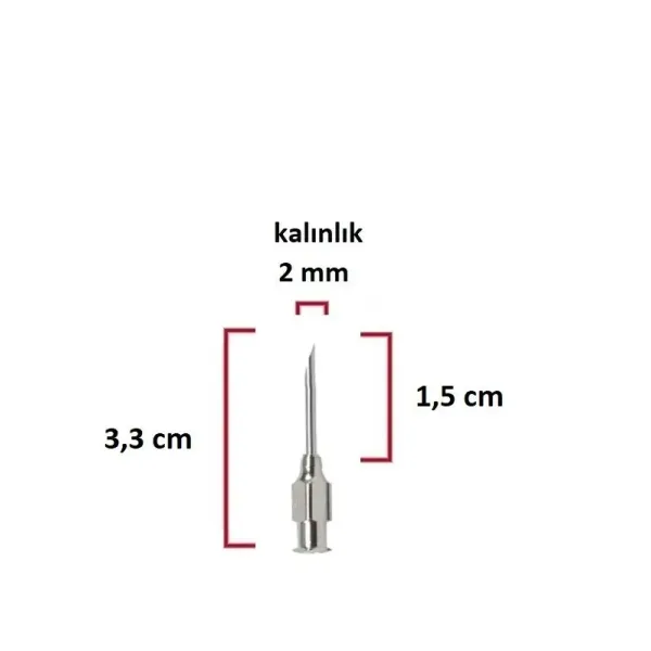 Polad Şpris İynəsi (14Gx5/8) 2 mm diametrdə, 1.5 sm uzunluqda