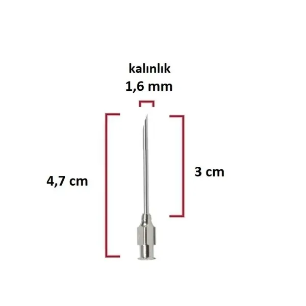 Steel Syringe Needle (16Gx1¼) 1.6 mm diameter, 3 cm length