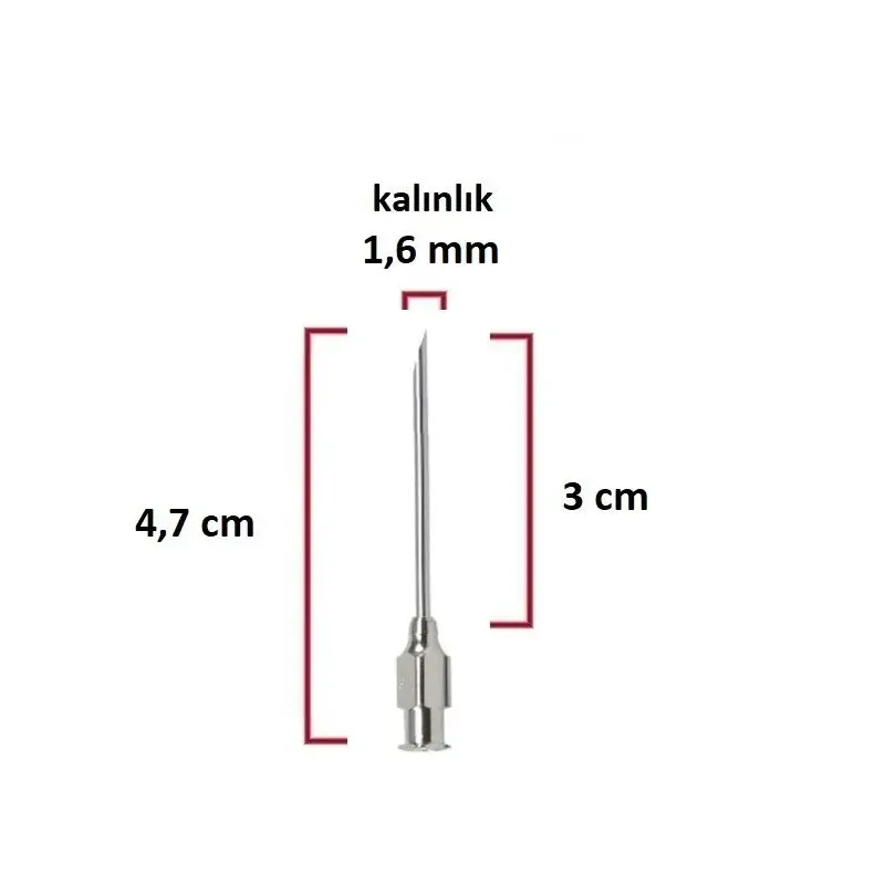 Steel Syringe Needle (16Wx1¼) 16 mm diameter, 3 cm length