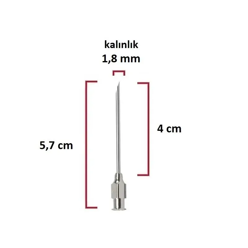 Stahlspritznadel (15Gx1-2) 18 mm Durchmesser 4 cm Länge