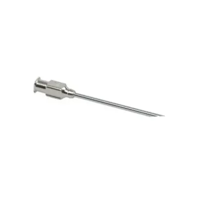 Metal hub polad injektor iynəsi 15Gx1 2 1.8 mm diametrli, 4 sm uzunluqlu mal-qara peyvənd ucu