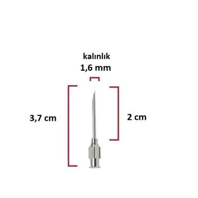Kruuse Çelik Enjektör Ignesi 16Gx3/4 | 1.6x20 mm Veterinerlik Ignesi