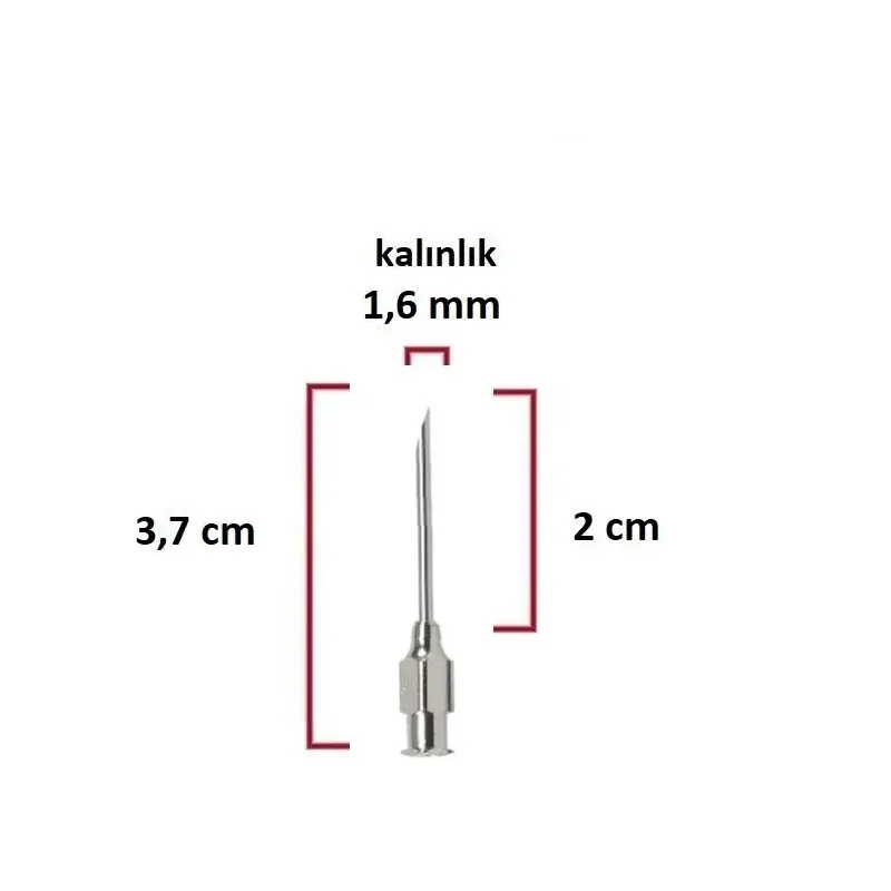Polad Şpris İynəsi (16Gx3/4) 1.6 mm diametrdə 2 sm uzunluqda