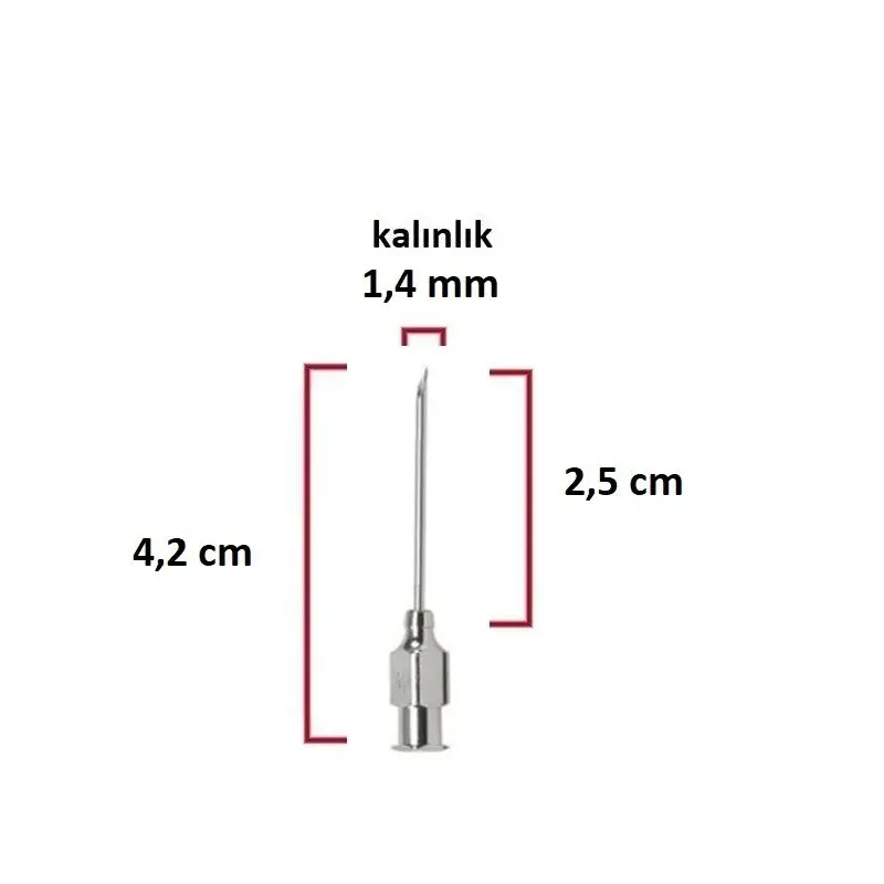 Polad Şpris İynəsi (17Gx1) 1.4 mm diametrli 2.5 sm uzunluqlu