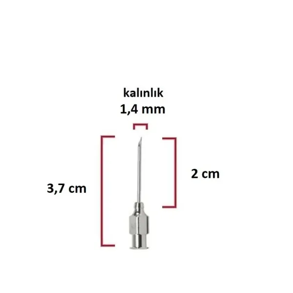 Polad Şpris İynəsi (17Gx3/4) 1.4 mm diametrdə, 2 sm uzunluqda