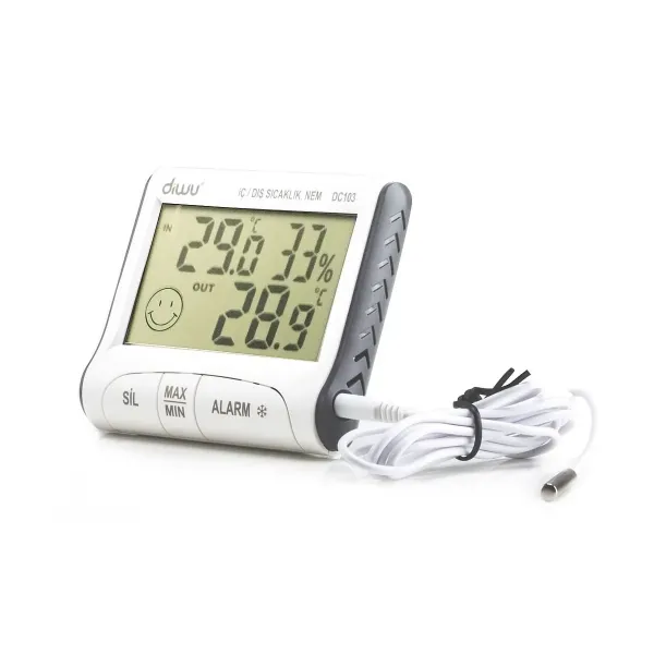 DC103 Termometr-Hiqrometr (Rütubət və Temperatur Ölçən) Zondlu, Daxili/Çöl, Min/Maks