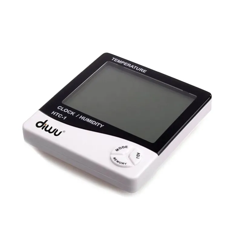 HTC-1 Thermometer-Hygrometer with Digital Clock (Humidity and Temperature Meter)