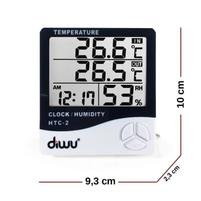 Diwu Termometre-Higrometre HTC-2 | Problü Nem ve Sicaklik Ölçer