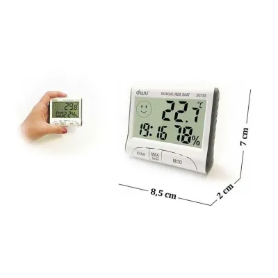 DC102 Thermometer Hygrometer Humidity Temperature Meter with Clock Incubator Room Thermometer