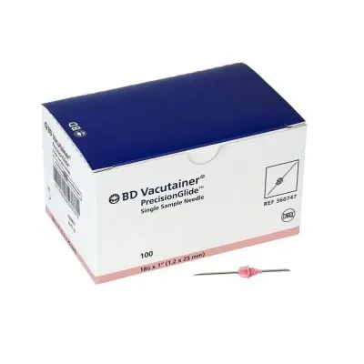 Qan Toplama İynəsi 1.2x25 mm (18Gx1) Çəhrayı (100 ədəd) – BD VACUTAINER