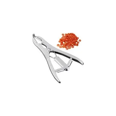 Metal elastrator pliers, 500-piece rubber small animal tail and testicle twisting set.