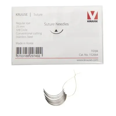 A 3/8 inch sewing needle is a needle used for delicate surgical closure.