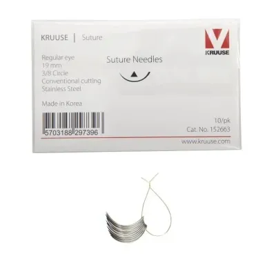 3/8 sewing needle, needle for operational suturing applications.