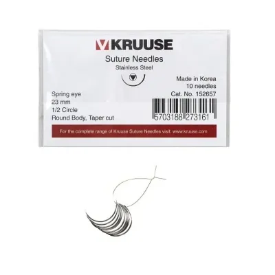 1/2 sewing needle, a needle used for tissue closure in operations.